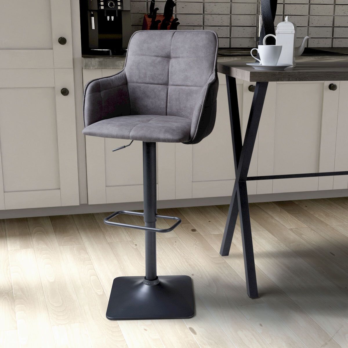 Orion Light Grey Fabric Bar Stool, 2 Pack GOODS Costco UK