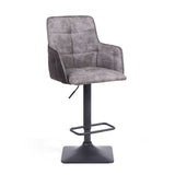 Shankar light grey fabric bar stool 2 pack, imported from the UK