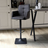 Shankar dark grey fabric bar stool 2 pack, imported from the UK