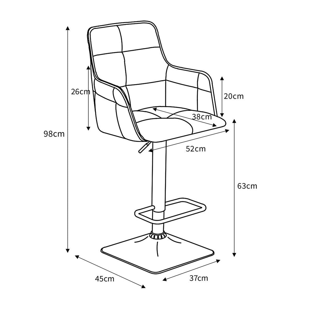 Orion Dark Grey Fabric Bar Stool, 2 Pack