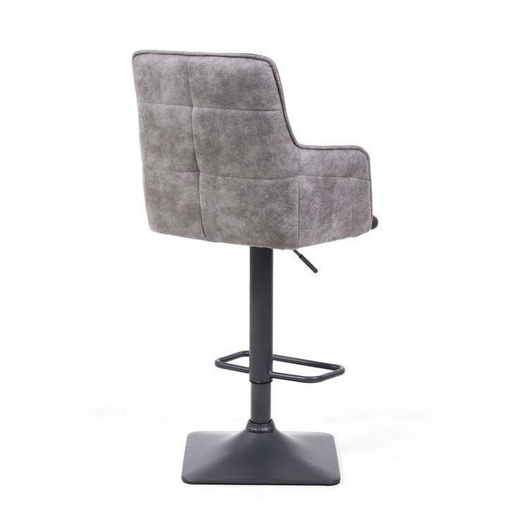 Shankar dark grey fabric bar stool 2 pack, imported from the UK