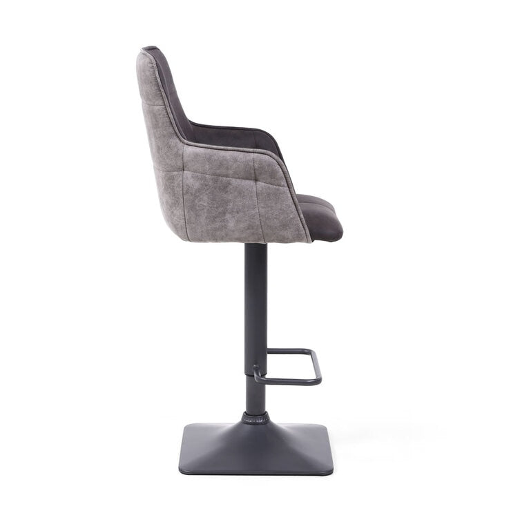 Shankar dark grey fabric bar stool 2 pack, imported from the UK