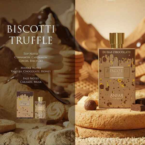 Anfar 1950 Biscotti Truffle Dubai Chocolate extrait 80ml - British product
