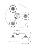 Next Gloucester 3-light flush ceiling fixture brushed nickel, imported from the UK