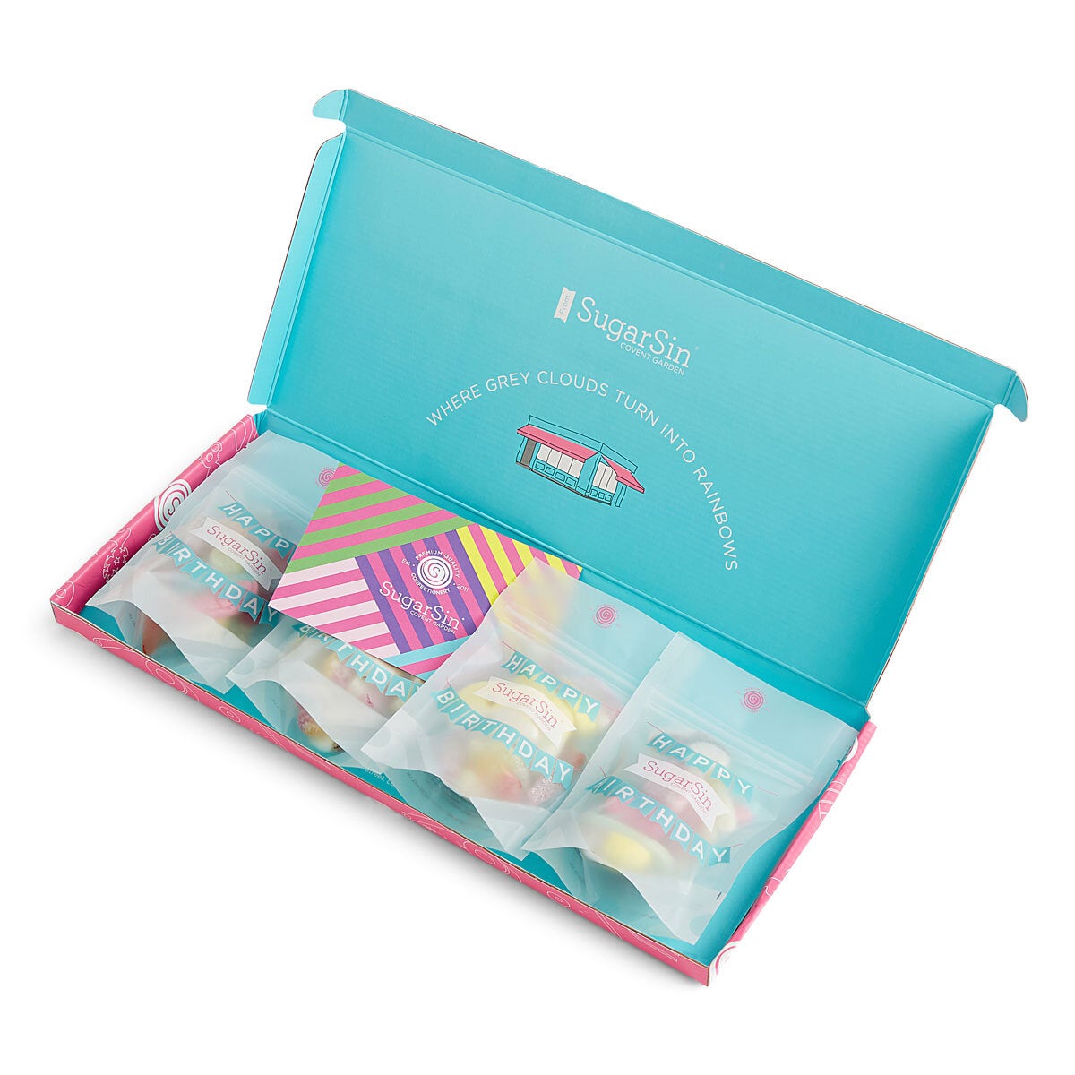 SugarSin Happy Birthday Pick 'n' Mix Letterbox Gift Sweets, 2 Colours