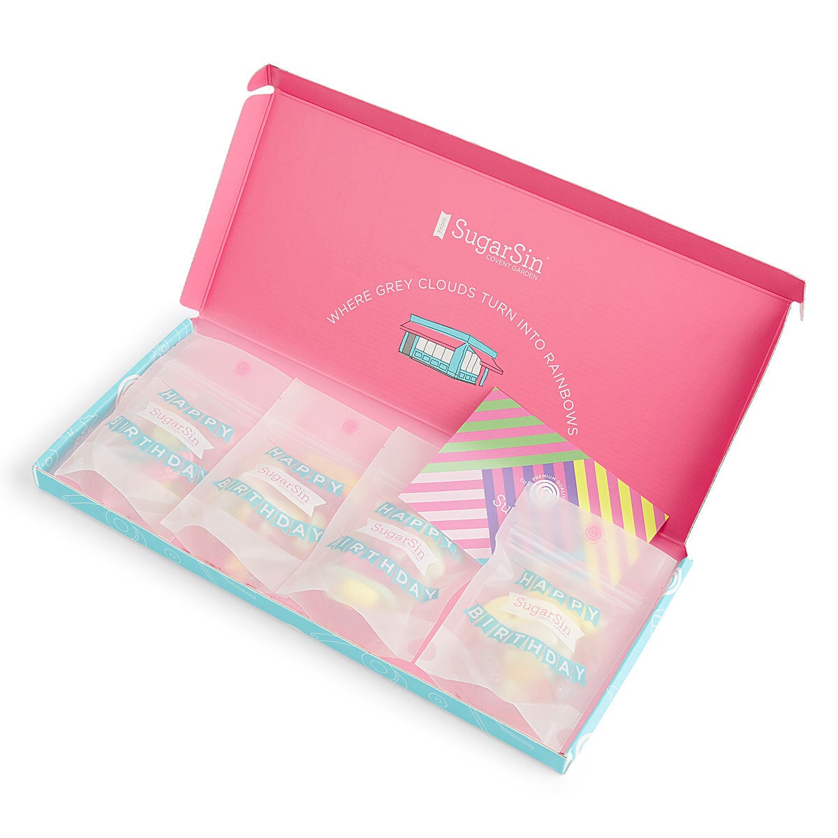 SugarSin Happy Birthday Pick 'n' Mix Letterbox Gift Sweets, 2 Colours