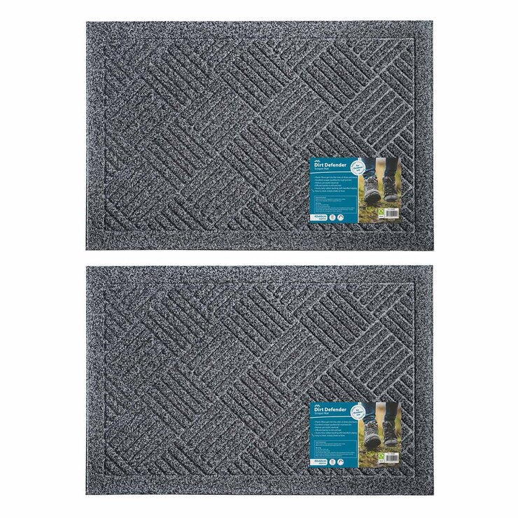JVL door mat grey 40x60 cm 2-pack, imported from the UK