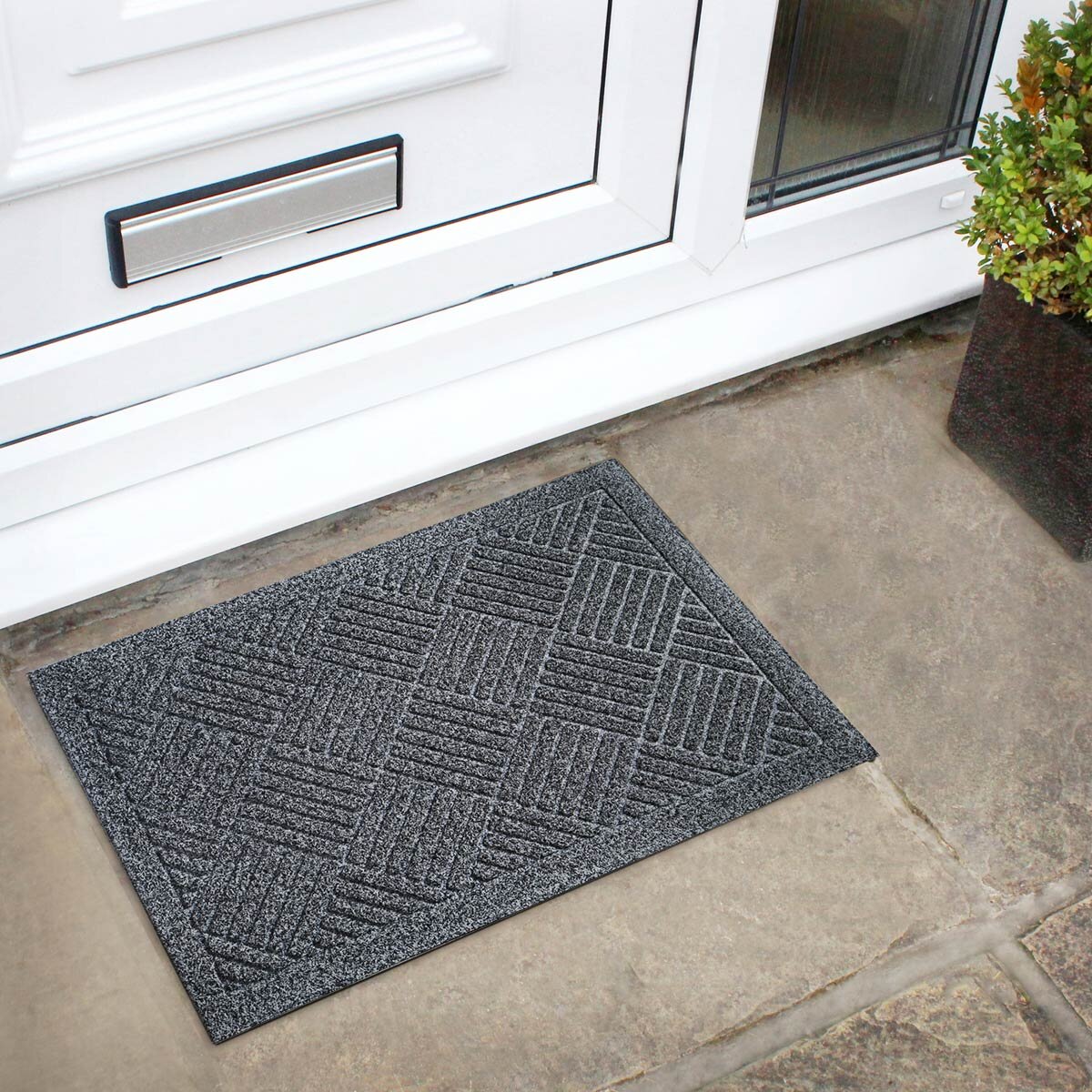 JVL door mat grey 40x60 cm 2-pack, imported from the UK