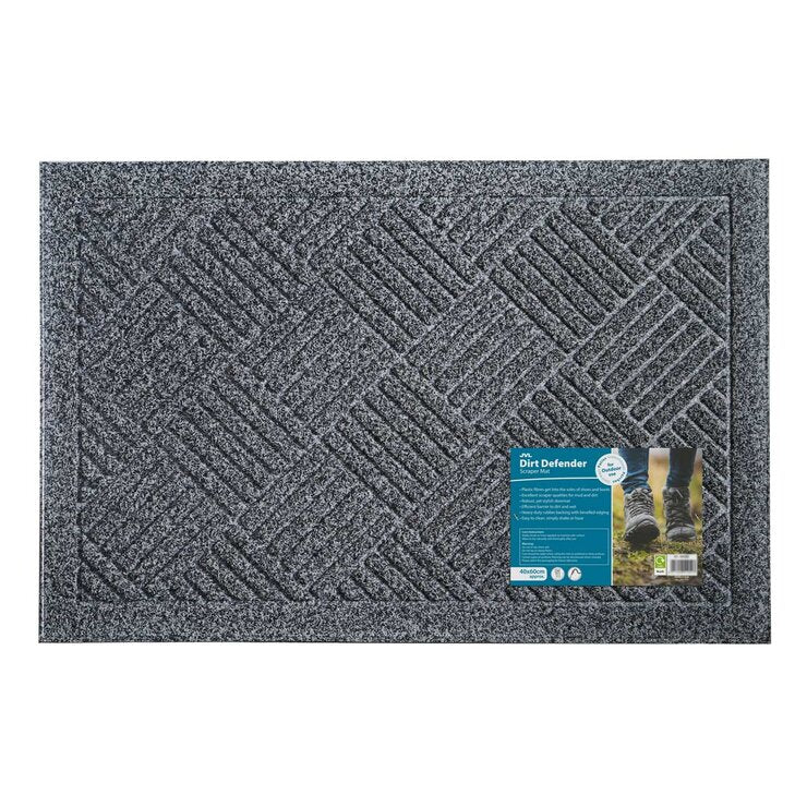 JVL door mat grey 40x60 cm 2-pack, imported from the UK