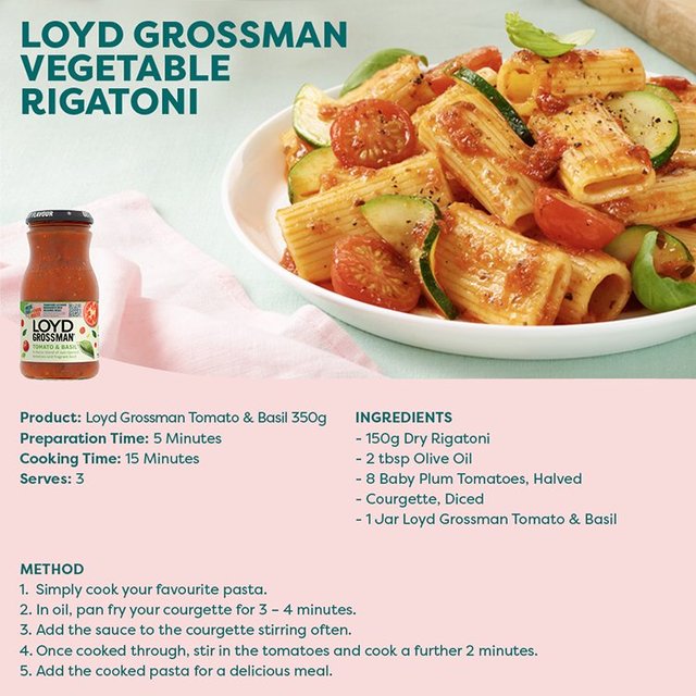 Loyd Grossman Tomato & Basil Pasta Sauce   350g GOODS M&S   