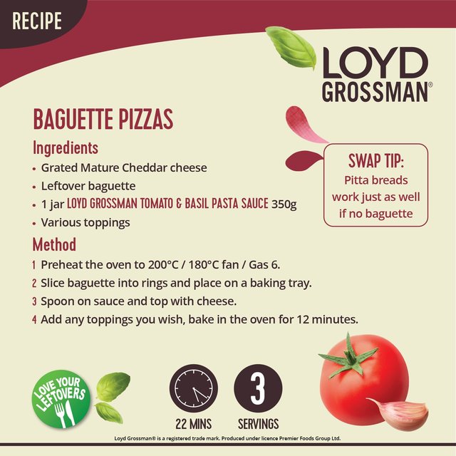 Loyd Grossman Tomato & Basil Pasta Sauce   350g GOODS M&S   