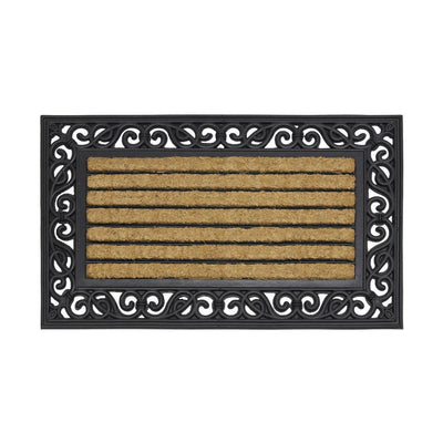 Costco UK JVL Karina Tuffscrape Heavy Duty Rubber Coir Door Mat 2 Pack 45 x 75cm- Buy online at McGrocer