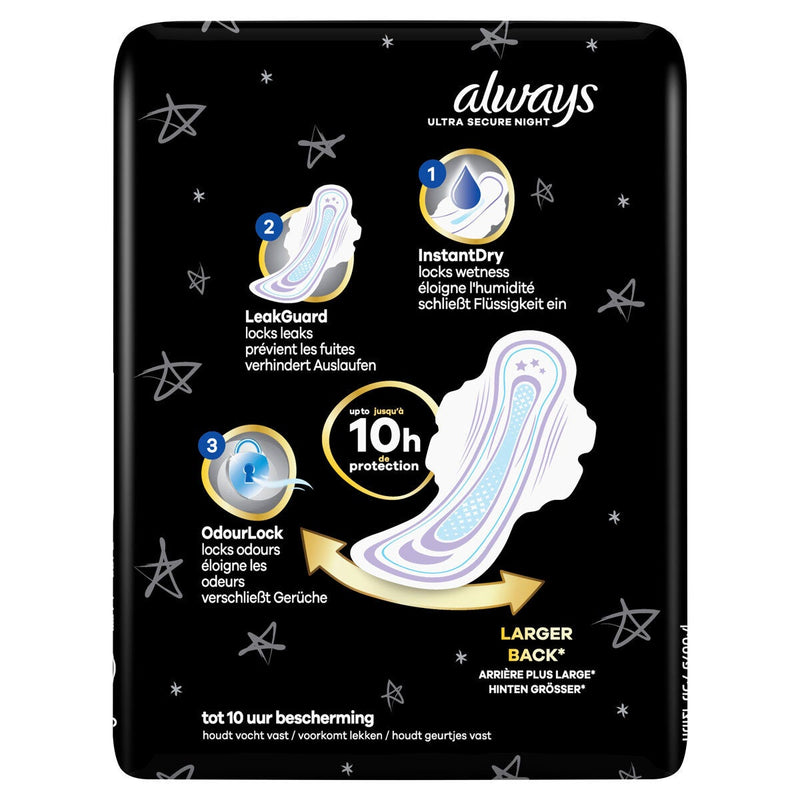 Always Ultra Night Quattro sanitary towels 36 Pack - British product
