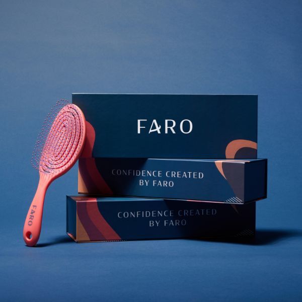 FARO Glide ventilated hair brush for all hair types - British product