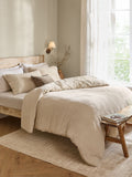 Yard Natural Lark Muslin 100% Cotton Duvet Cover and Pillowcase Set