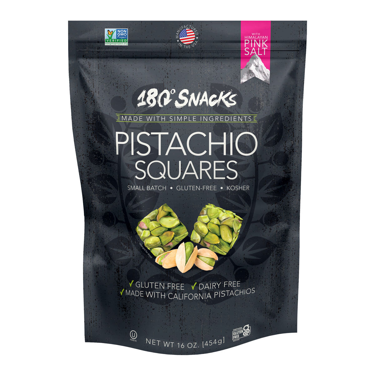 180° Snacks pistachio squares 454g, imported from the UK
