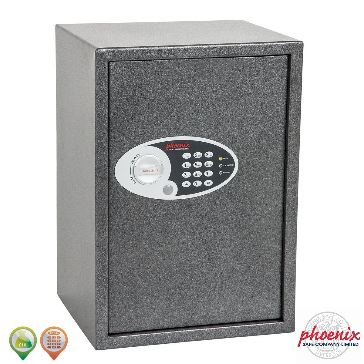 Phoenix 51L Vela security safe with electronic lock - British product