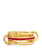 Spinelli Kilcollin Pyrus ring yellow gold ruby, imported from the UK