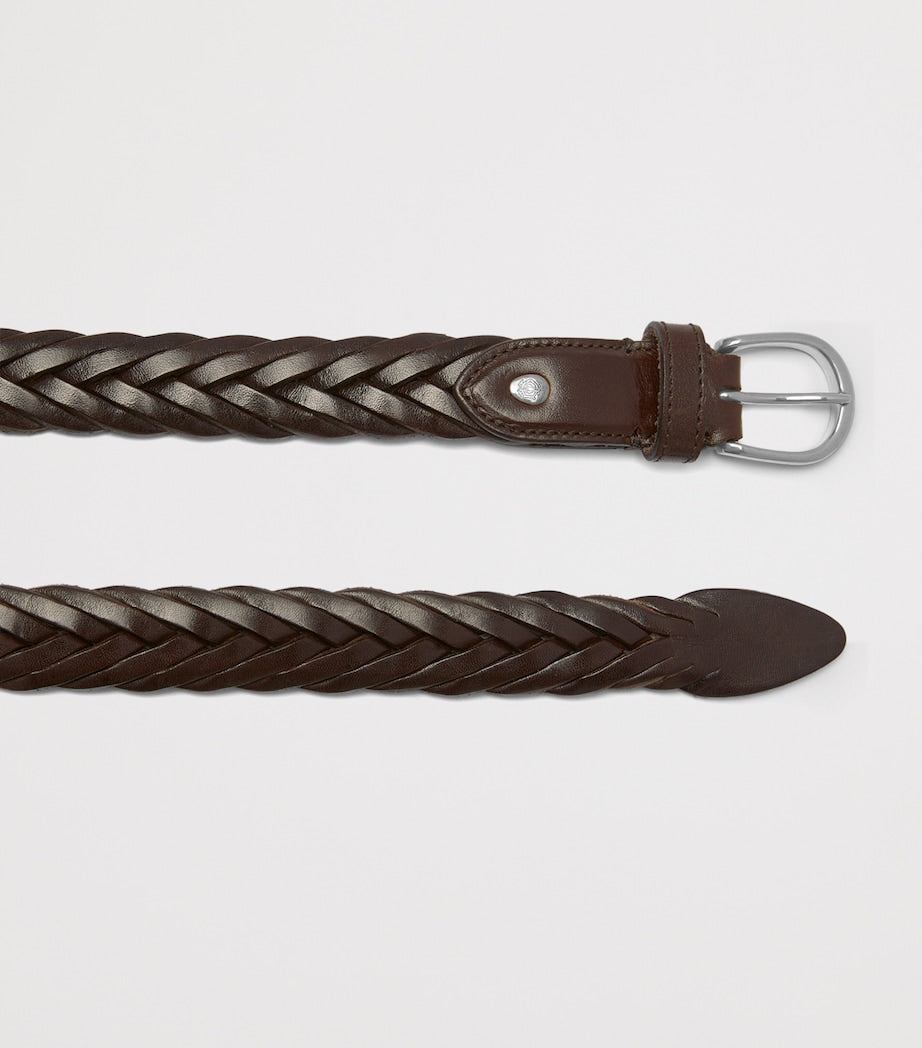 Dunhill braided leather belt 2cm, imported from the UK