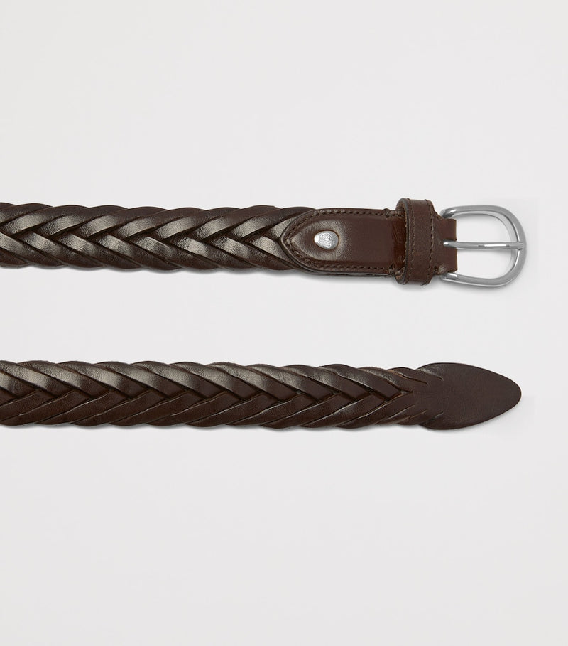Dunhill braided leather belt 2cm, imported from the UK