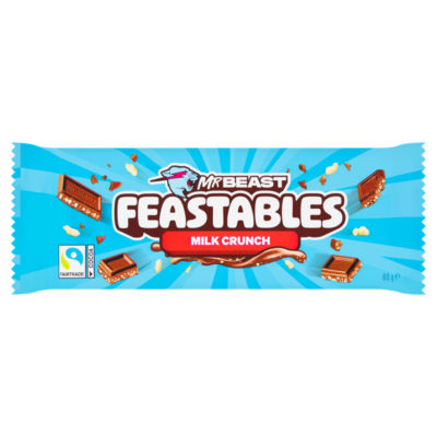 Feastables Milk Crunch milk chocolate bar 60g - British product
