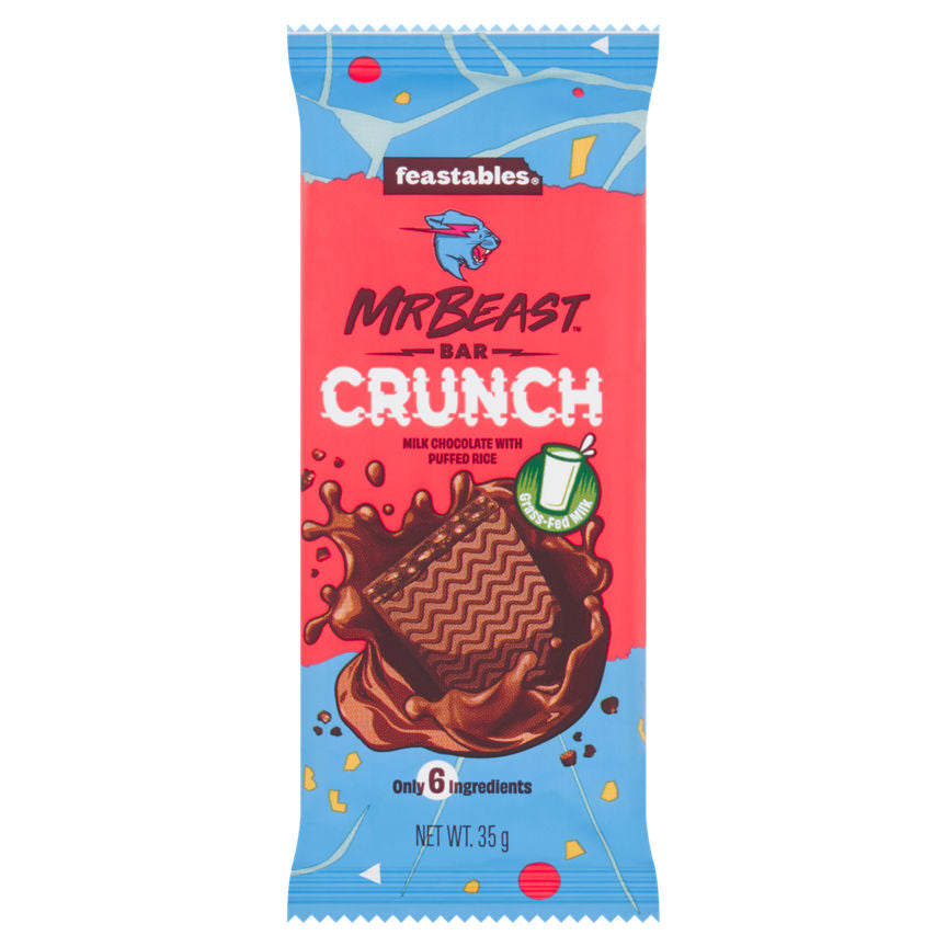 Feastables MrBeast Bar Crunch Milk Chocolate with Puffed Rice 35g