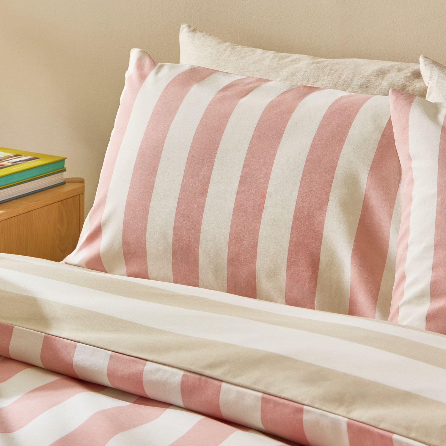 Habitat Summer Haze Stripe Pink duvet cover set double, UK version