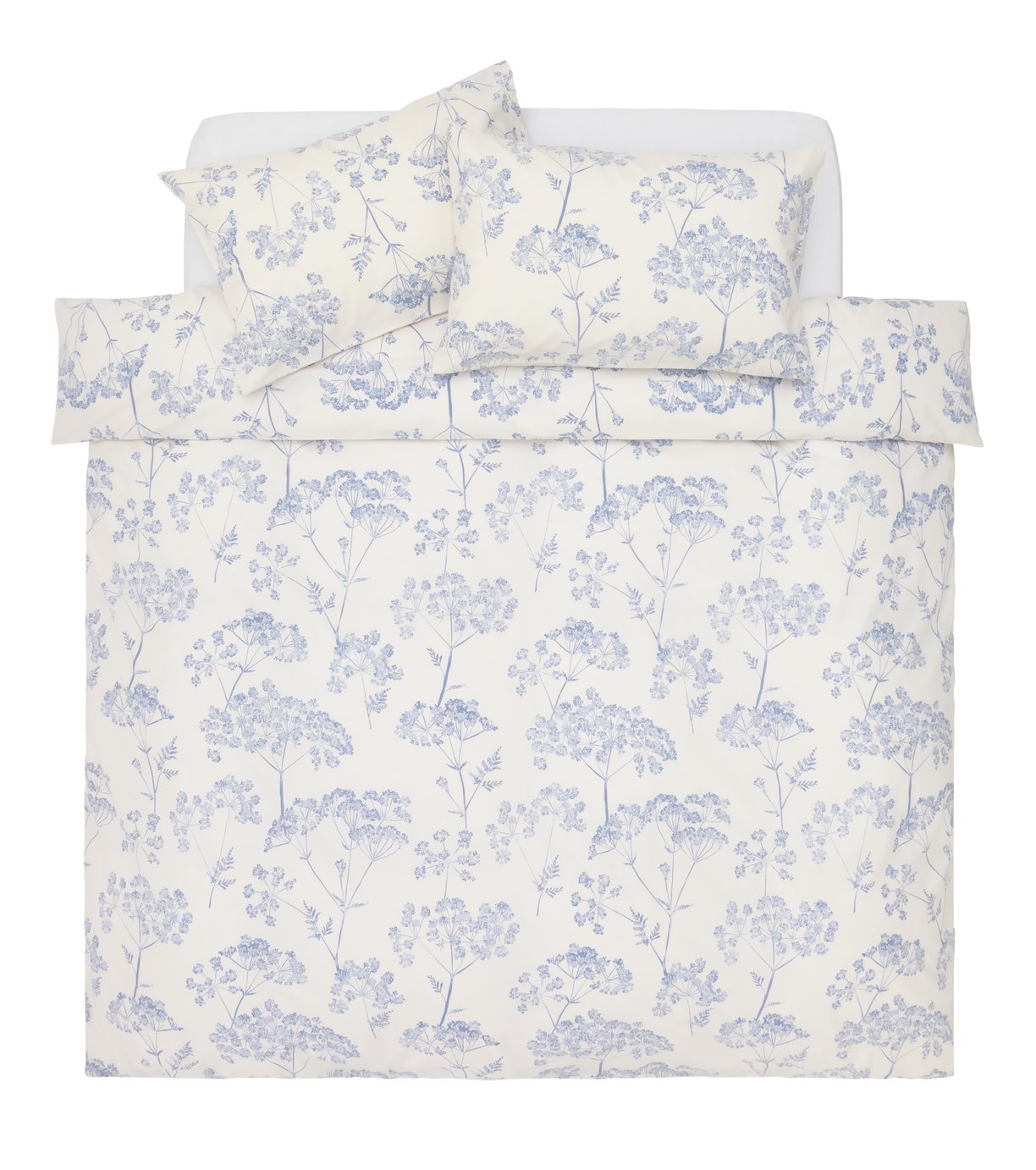 Argos Home Cow Parsley Blue and White duvet set Single - British product