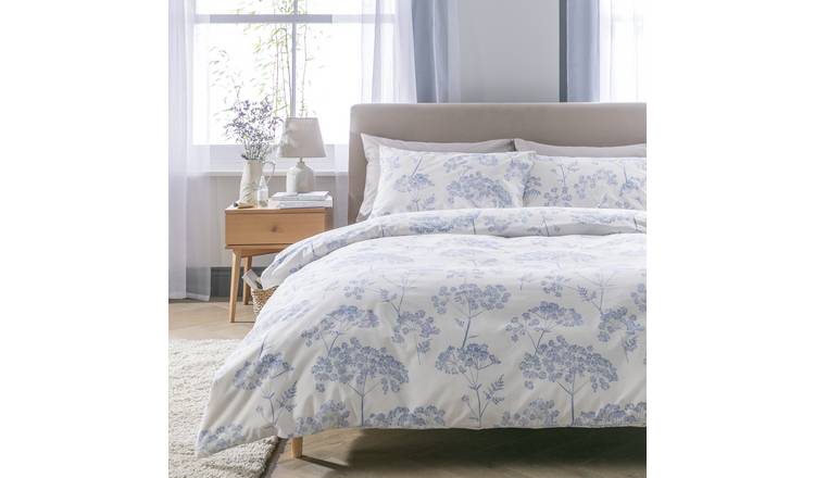Argos Home Cow Parsley Blue and White duvet set Single - British product