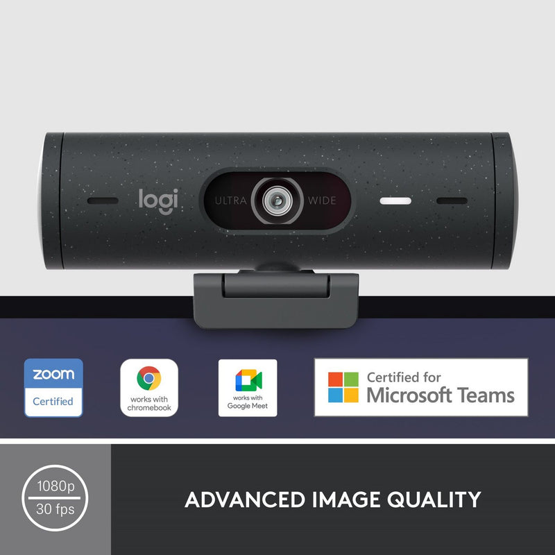 Logitech Brio 500 HD 1080p webcam graphite, imported from the UK