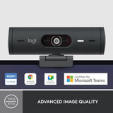 Logitech Brio 500 HD 1080p webcam graphite, imported from the UK