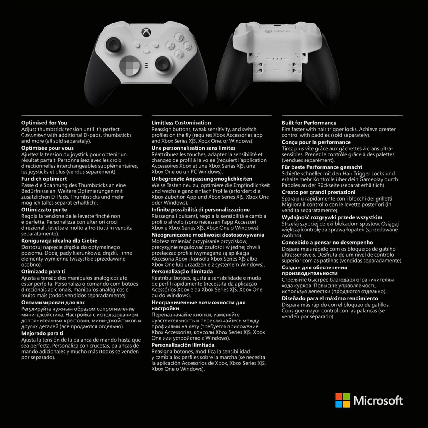 Xbox Elite Wireless Controller Series 2 Core White gaming controller (British brand)