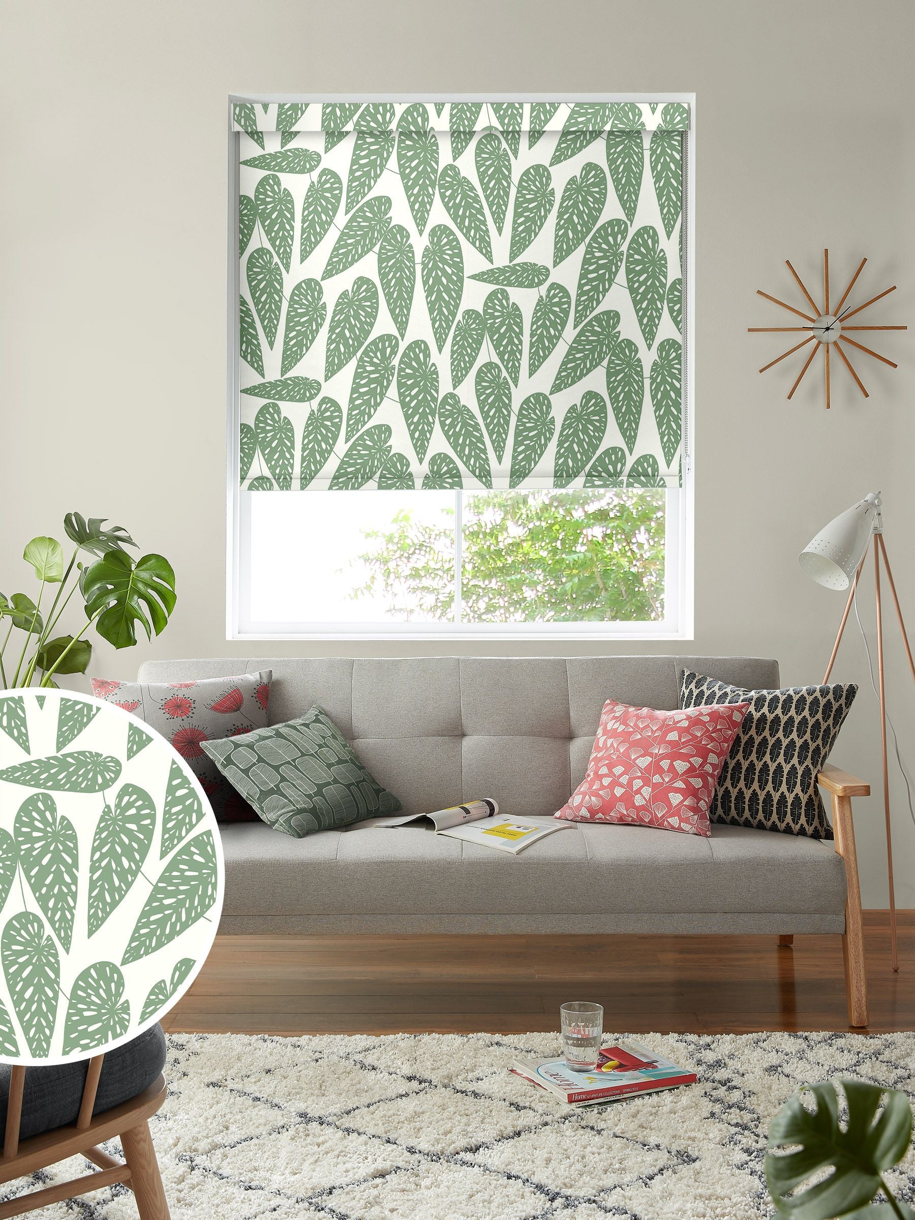 MissPrint Foliage Tropics roller blinds, imported from the UK