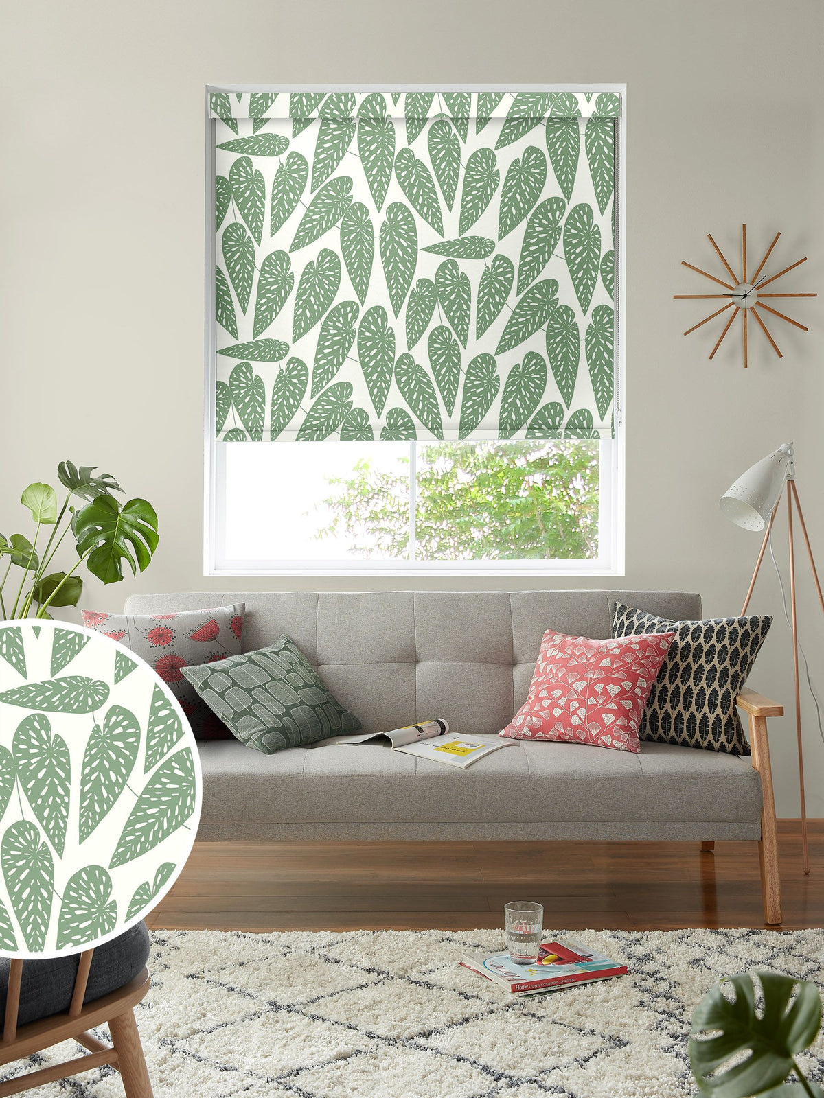 MissPrint Foliage Tropics roller blinds, imported from the UK