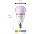 Philips Wiz E14 Colour Smart LED Wi-Fi Mini Globe light bulb, imported from the UK