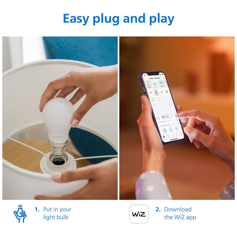 Philips Wiz E14 Colour Smart LED Wi-Fi Mini Globe light bulb, imported from the UK