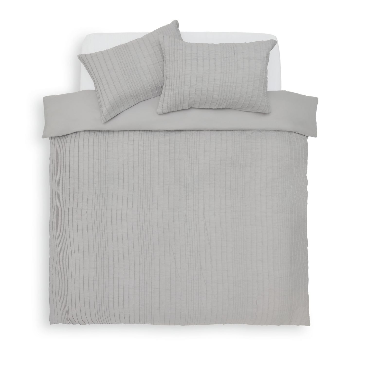 Argos Home Crinkle Grey Duvet Cover Set King Size - British product