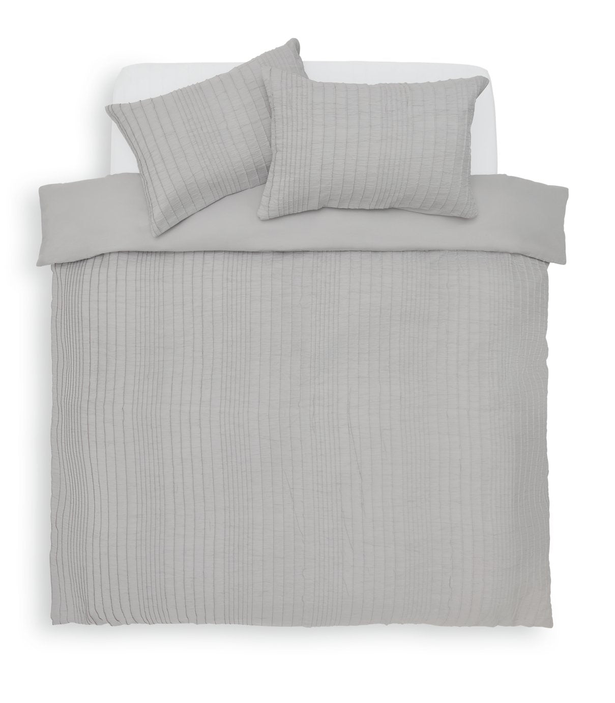 Argos Home Crinkle Grey Duvet Cover Set King Size - British product