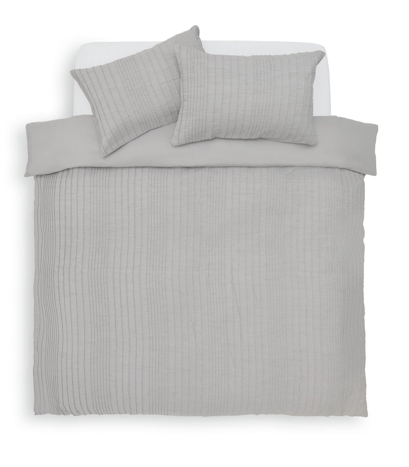 Argos Home Crinkle Grey Duvet Cover Set King Size - British product