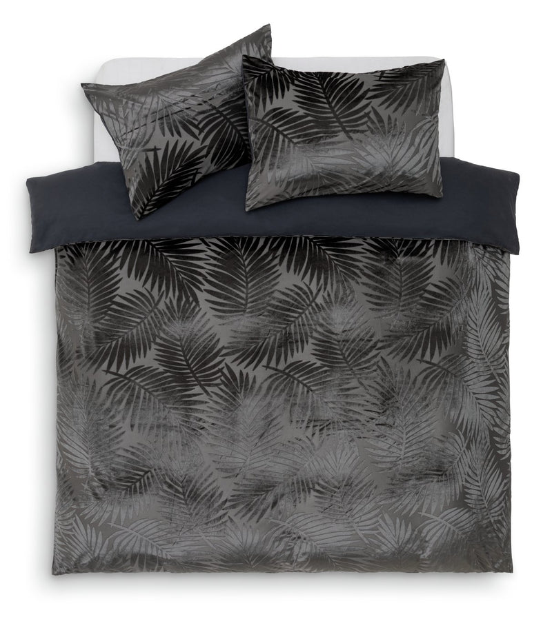 Habitat velvet duvet set charcoal feather design double, UK version