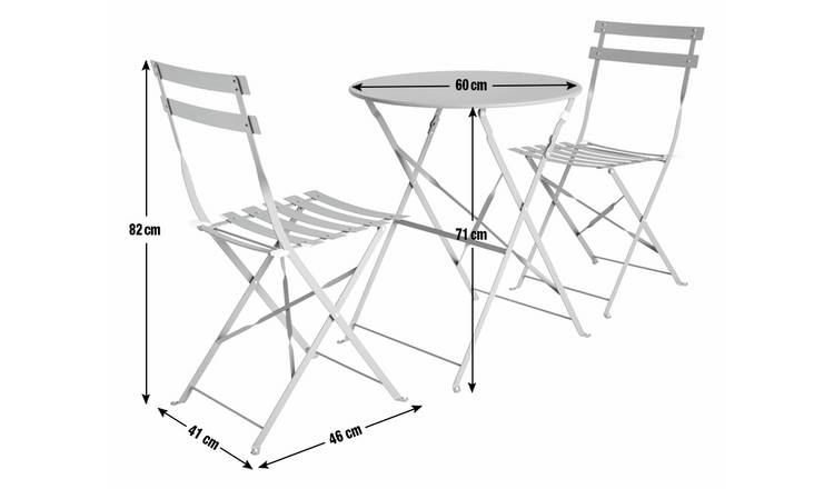 Habitat Eve 2 seater metal garden bistro set in green, UK version