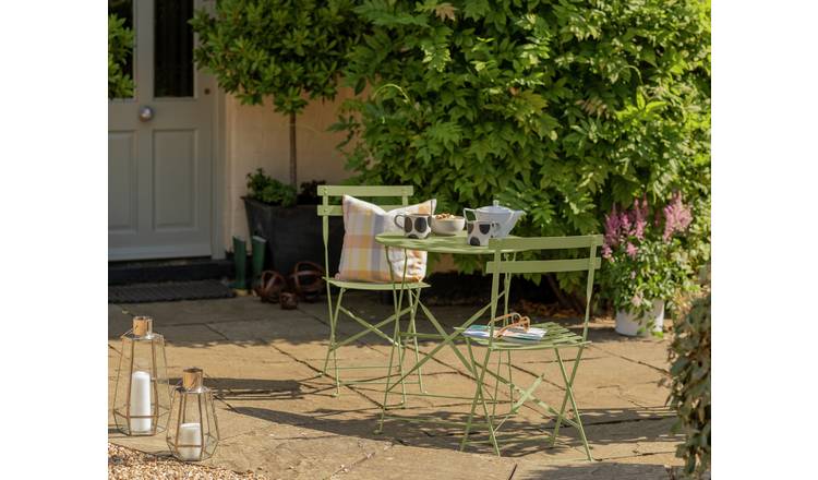 Habitat Eve 2 seater metal garden bistro set in green, UK version