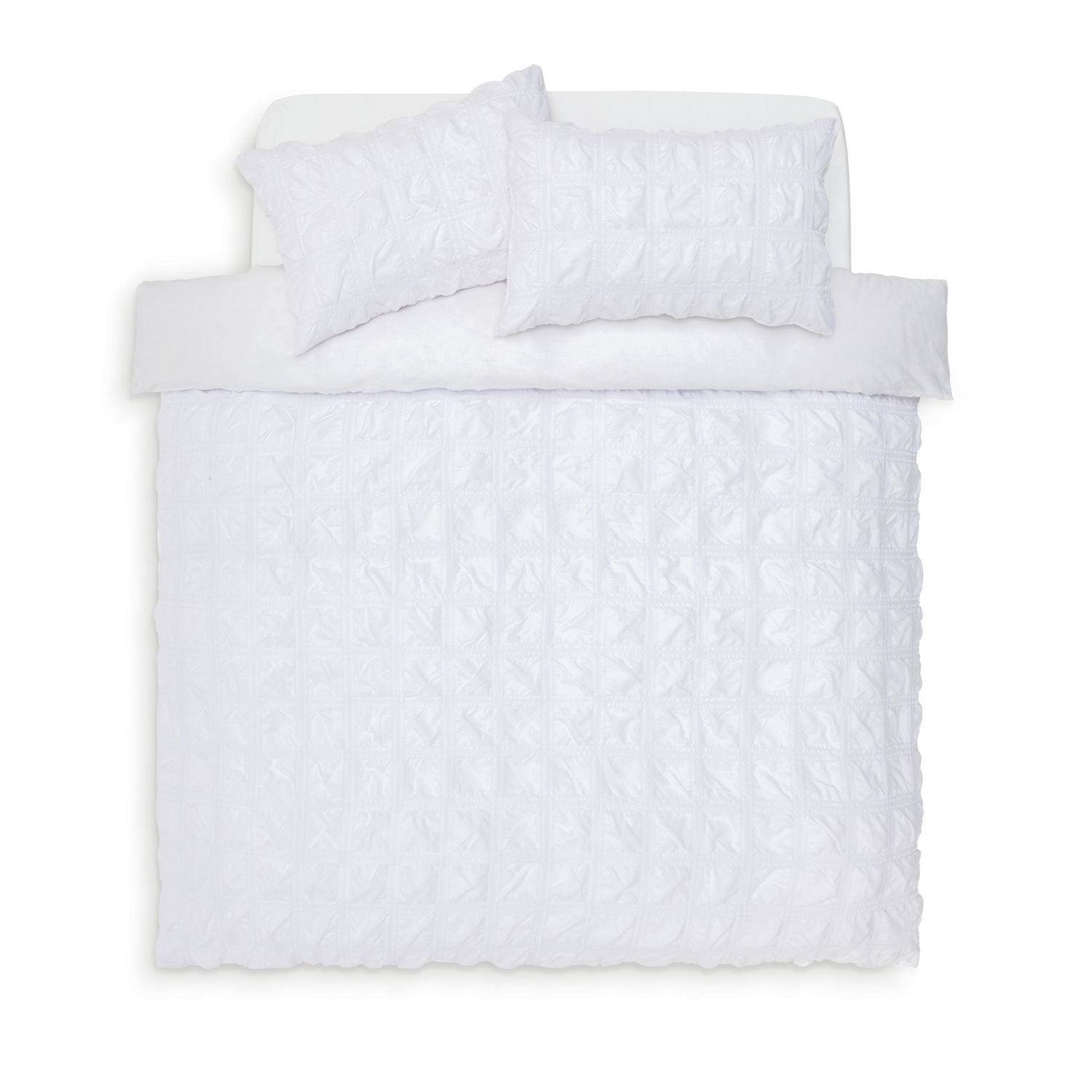 Argos Home Seersucker White Bedding Set for single beds - British product