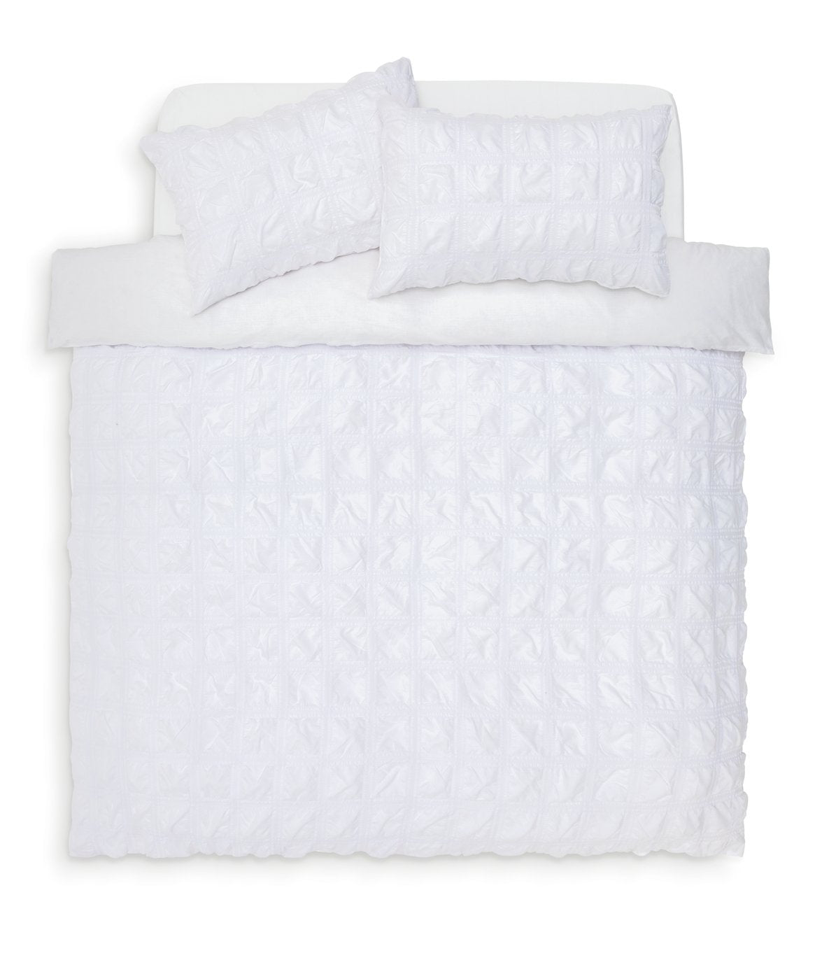 Argos Home Seersucker White Bedding Set for single beds - British product