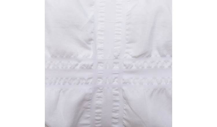 Argos Home Seersucker Square White Duvet Cover Set Double - British product