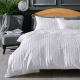 Argos Home Crinkle White Bedding Set - Superking