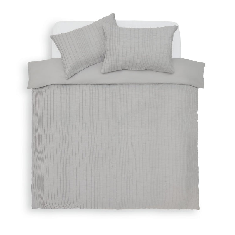 Argos Home Crinkle Grey Duvet Cover Set Superking - British product