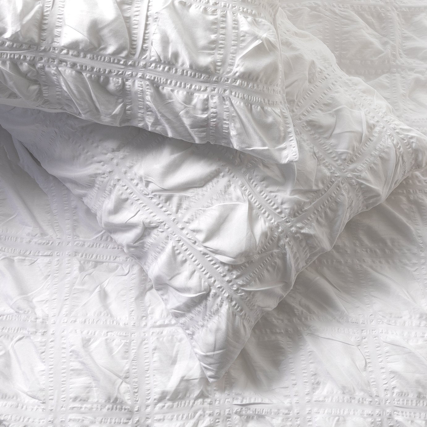 Argos Home Seersucker White Duvet Cover Set Superking - British product