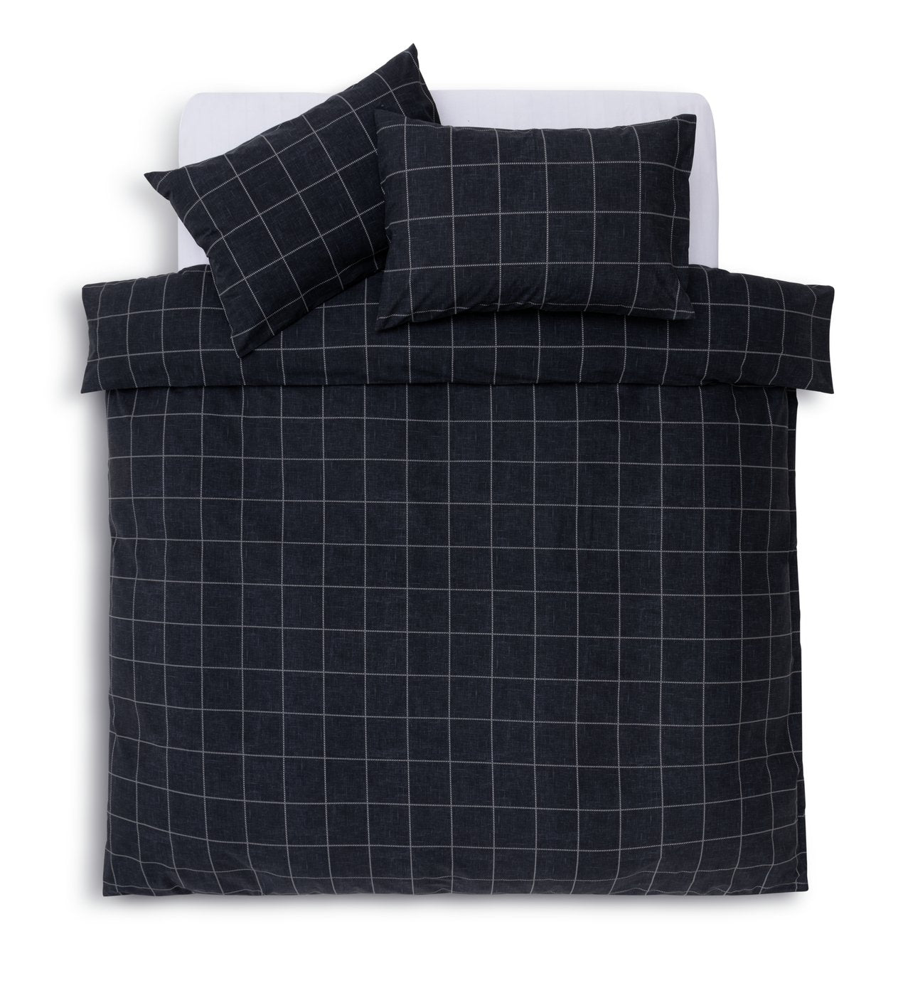 Argos Home Grid Check Grey single bedding set - British product