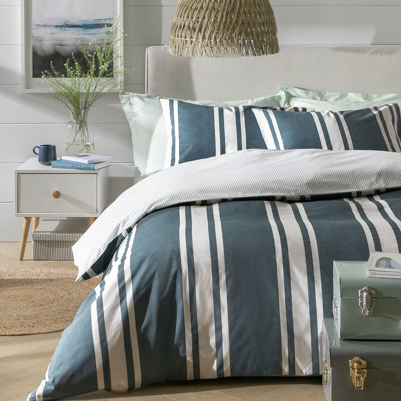 Habitat Coastal Stripe Blue duvet cover set Double, UK version